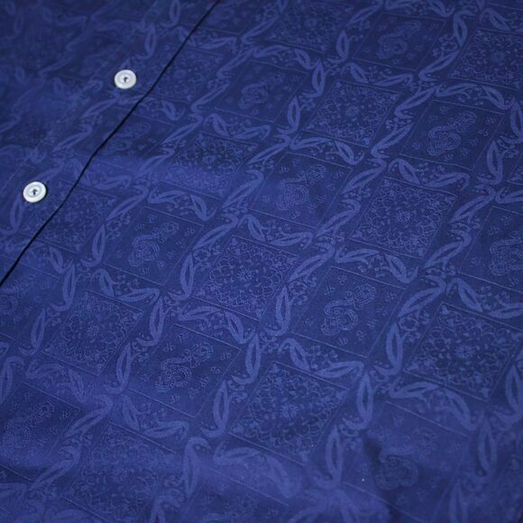 Robert Graham Classic Fit Long Sleeve Shirt Dark Blue Floral Check Men Size L - Picture 3 of 12